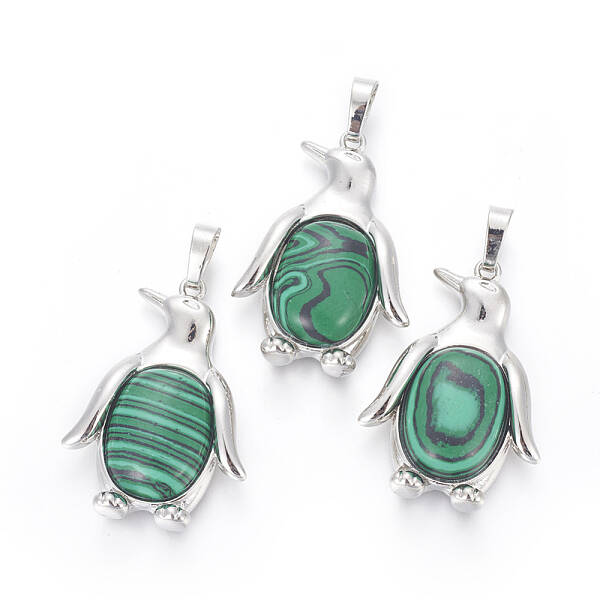 Synthetic Malachite Pendants
