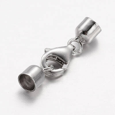 Rhodium Plated 925 Sterling Silver Lobster Claw Clasps