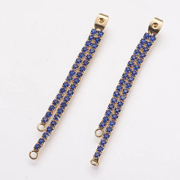 Brass Rhinestone Ear Nuts