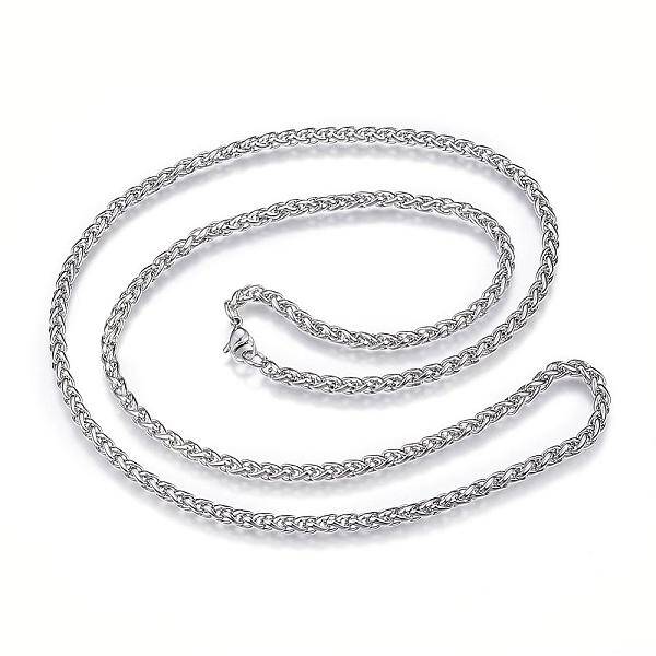 Non-Tarnish 304 Stainless Steel Wheat Chain Necklaces