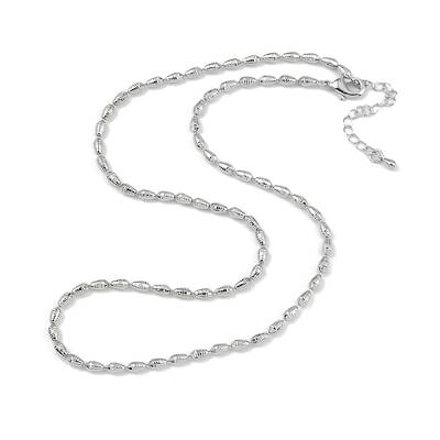 Rack Plating Brass Textured Teardrop Link Chain Necklaces for Women