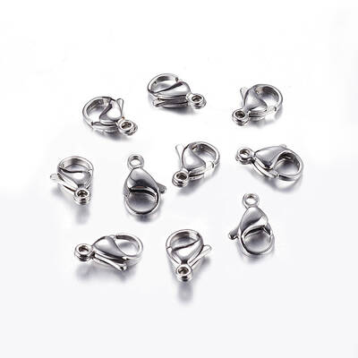 Tarnish Resistant 304 Stainless Steel Lobster Claw Clasps