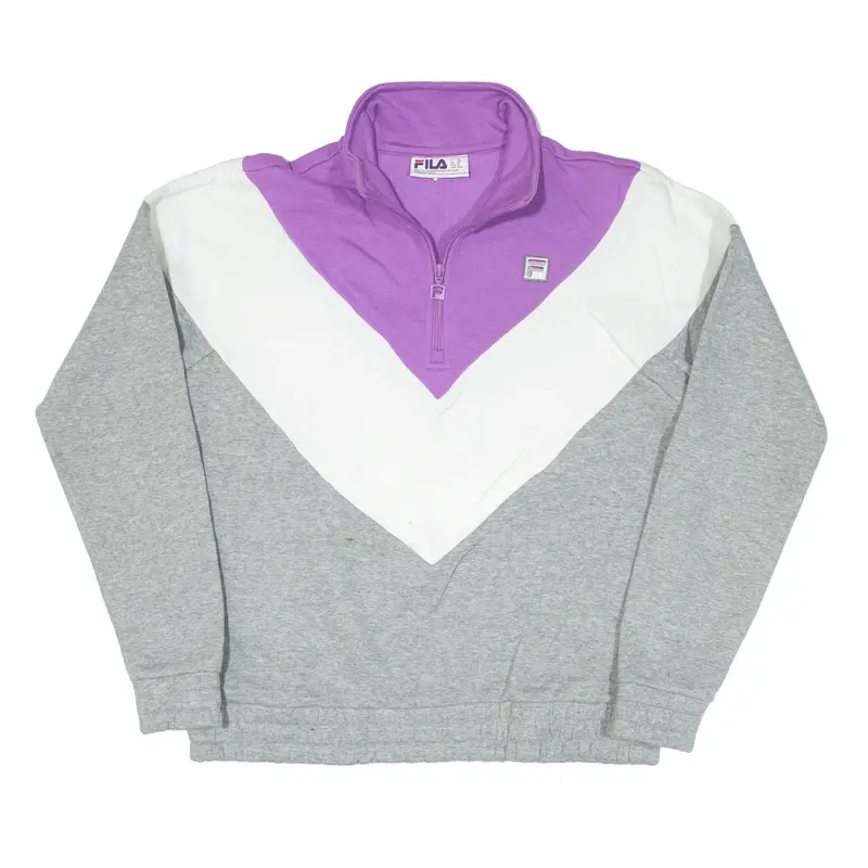 FILA Sweatshirt Grey 1/4 Zip Womens M