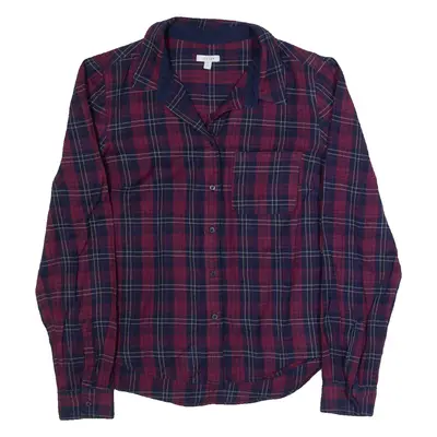 JIGSAW Womens Printed Shirt Maroon Collared Long Sleeve Check S