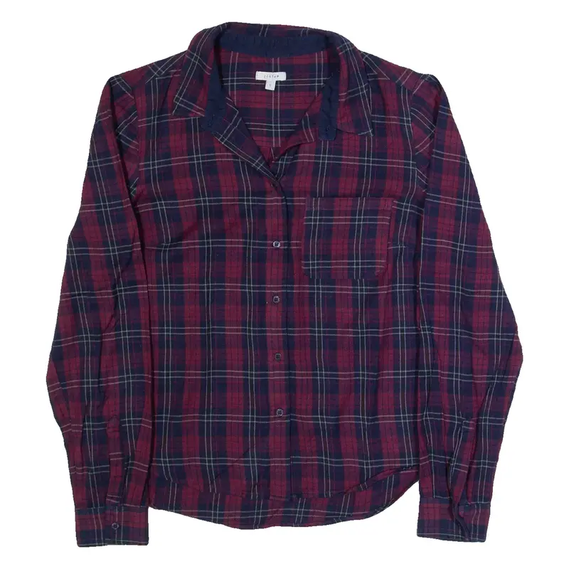 JIGSAW Womens Printed Shirt Maroon Collared Long Sleeve Check S