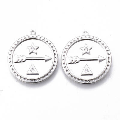 Brass Micro Pave Clear Cubic Zirconia Pendants