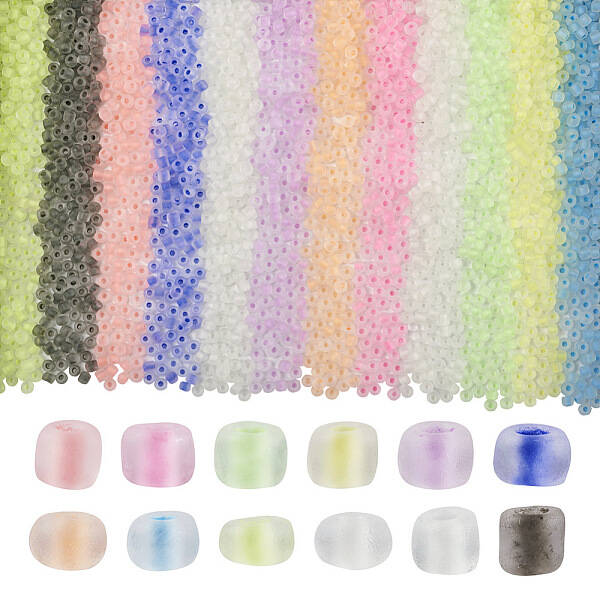 180G 12 Color Luminous Frosted Glass Beads