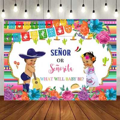 Aperturee Senor and Senorita Lofaris Cute Backdrop for Baby Shower