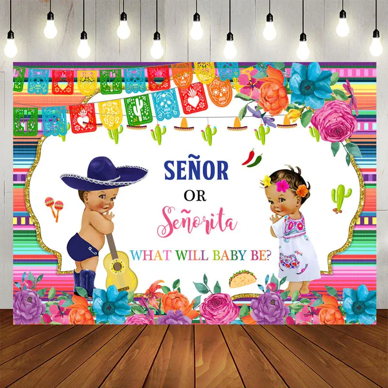 Aperturee Senor and Senorita Lofaris Cute Backdrop for Baby Shower