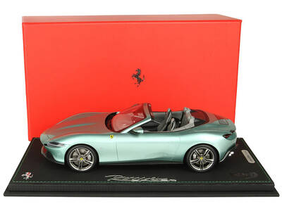 Ferrari Roma Spider (Open Roof) Tevere Green Metallic with DISPLAY CASE Limited Edition to 30 pieces Worldwide 1/18 Model Car...