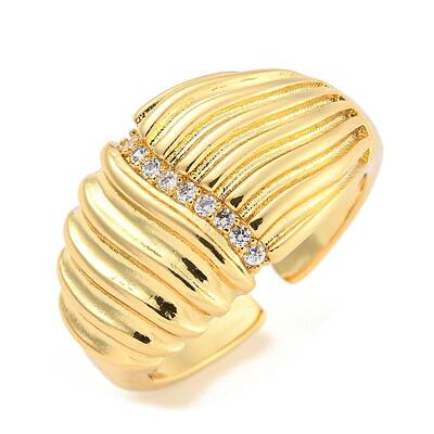 Clear Cubic Zirconia Open Cuff Ring