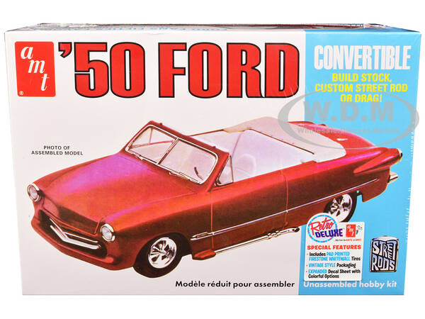 Skill 2 Model Kit 1950 Ford Convertible Street Rods 3-in-1 Kit 1/25 Scale Model by AMT