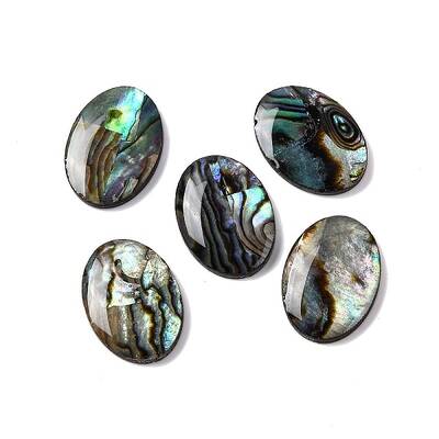 Natural Paua Shell Epoxy Resin Cabochons