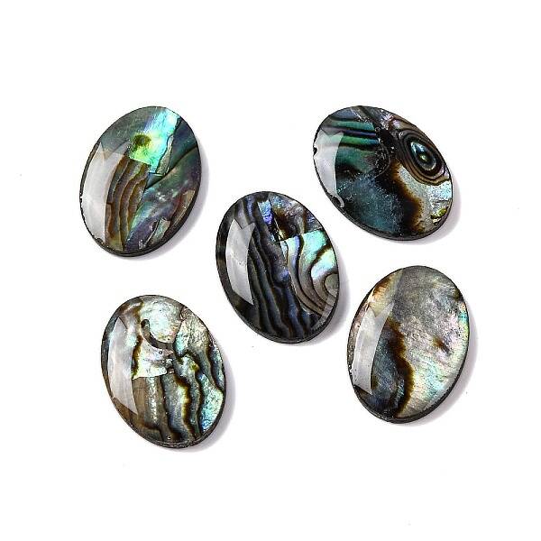 Natural Paua Shell Epoxy Resin Cabochons