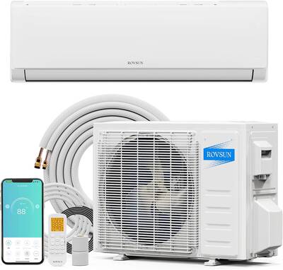 ROVSUN 9000 BTU Wifi Enabled Mini Split Air Conditioner & Heater with Inverter, 19 SEER2 Energy Saving 115V Ductless Spl