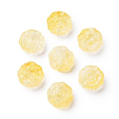 Spray Painted Transparent Glass Beads