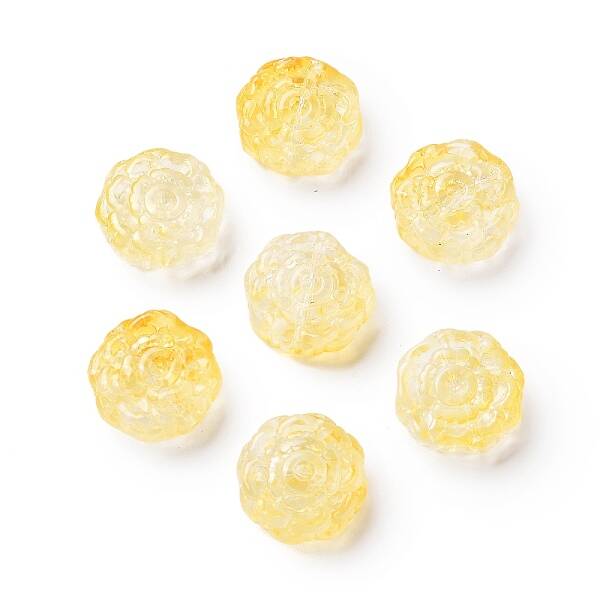 Spray Painted Transparent Glass Beads