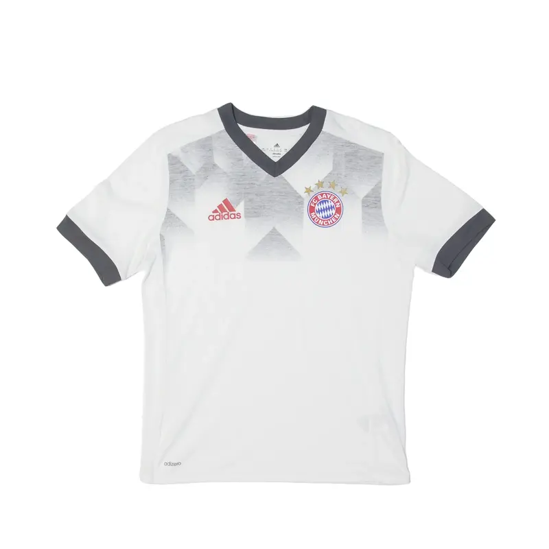 ADIDAS FC Bayern Munchen Boys T-Shirt White V-Neck M