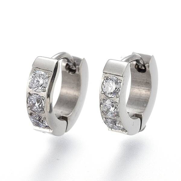 304 Stainless Steel Huggie Hoop Earrings