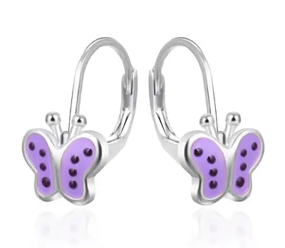 Agato AGT-ED017L Bow Tie Silver Earrings for Girls