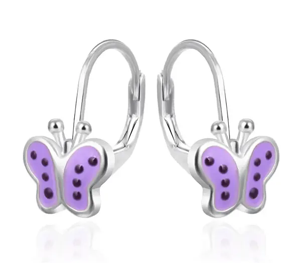 Agato AGT-ED017L Bow Tie Silver Earrings for Girls