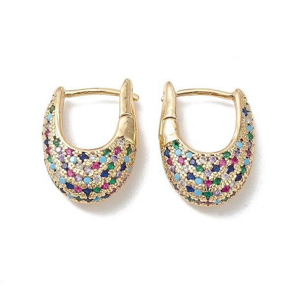 Colorful Cubic Zirconia Hoop Earrings