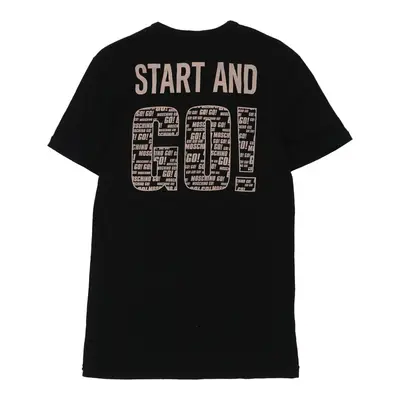 Start And Go Moschino Graphic T-Shirt - Medium Black Cotton