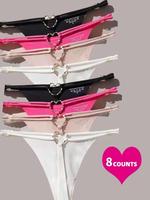 Women's Heart Decor Sports Panty, Soft Comfy Breathable Fit Thong for Daily Wear, Ladies Underwear for All Seasons, Womenswea...