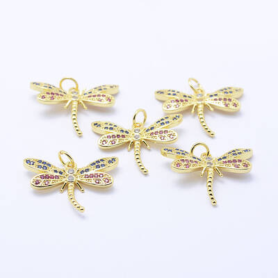 Brass Micro Pave Cubic Zirconia Pendants