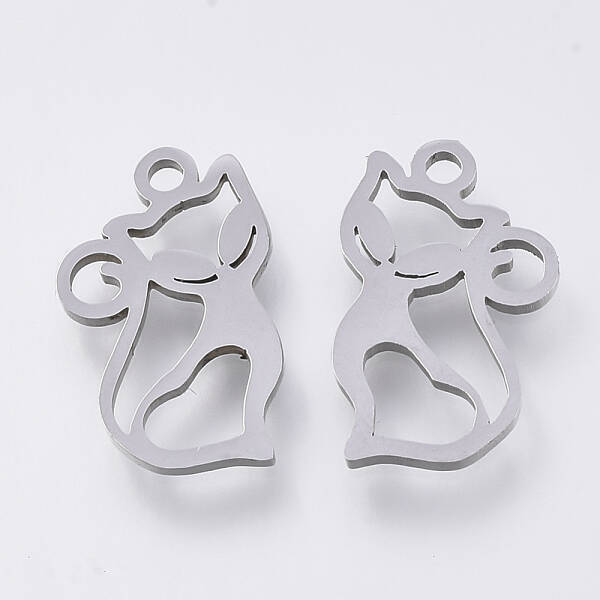 Tarnish Resistant 201 Stainless Steel Kitten Pendants