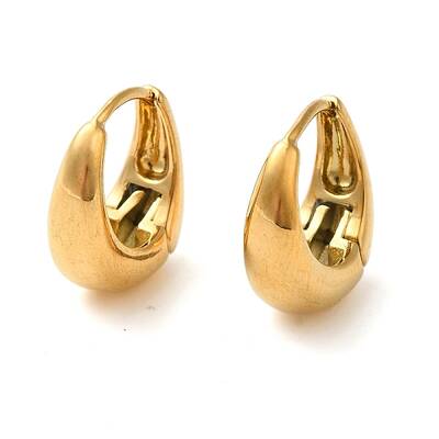 Real 18K Gold Plated 304 Stainless Stee Hoop Earrings