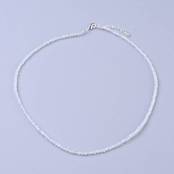 Natural Rainbow Moonstone Beaded Necklaces