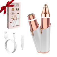 USB Rechargeable 2 in 1 Electric Eyebrow Trimmer, 1 Box Electric Eyebrow Shaver & Accessories, Portable Eyebrow Trimmer for W...
