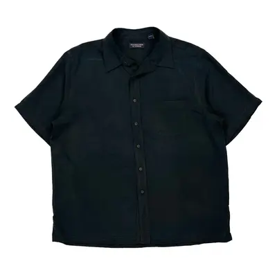 Roundtree & Yorke Short Sleeve Shirt - XL Navy Polyester Blend