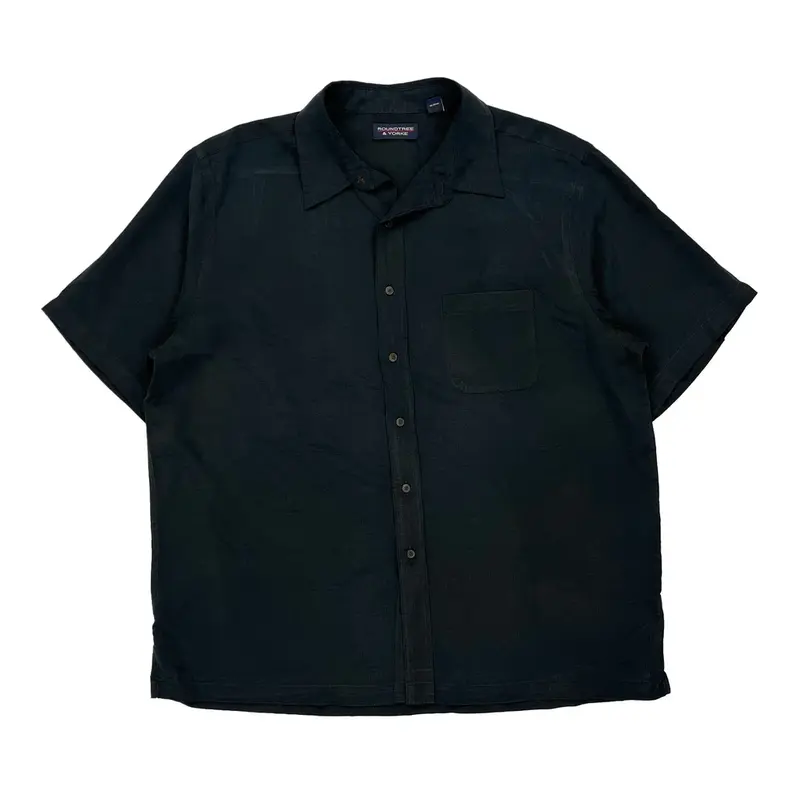 Roundtree & Yorke Short Sleeve Shirt - XL Navy Polyester Blend