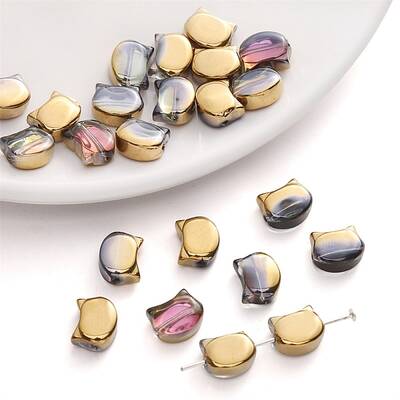 10Pcs Electroplate Glass Beads