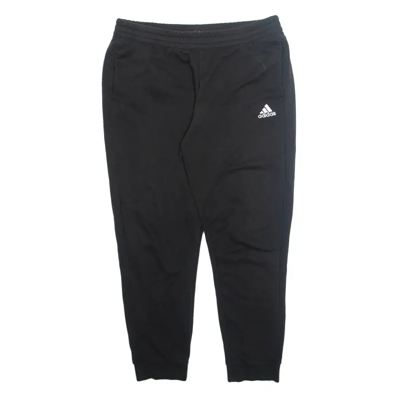 ADIDAS Mens Joggers Black Tapered XL W34 L28