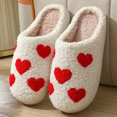 2024 Women's Autumn/Winter New Embroidered Pattern Slippers, Warm Casual Closed Toe Soft Flat House Indoor Bedroom Mom Slippe...