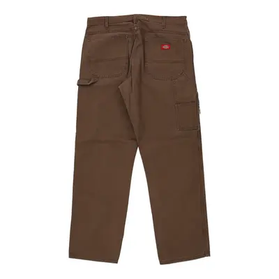 Dickies Carpenter Trousers - 35W 32L Brown Cotton