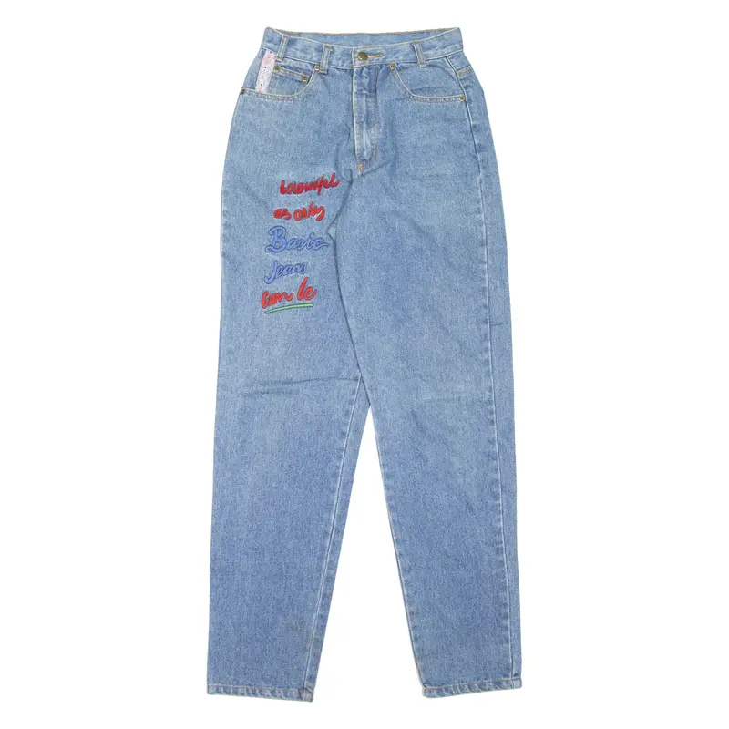 BASIC Womens Jeans Blue Regular Mom 90s W24 L32