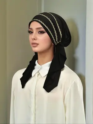 Women's Solid Color Instant Hijab, Fashionable Breathable Elegant Long Hijab, Casual Versatile Hijab for Daily Wear