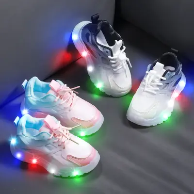 Colorful Luminous Running Shoes - Lighting Shoes For Kids, Changeable Color Lights, Cartoon Design, LED Light Shoes - Perfect...
