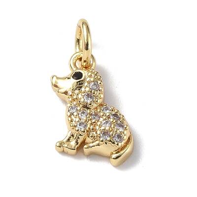 Brass Micro Pave Cubic Zirconia Charms