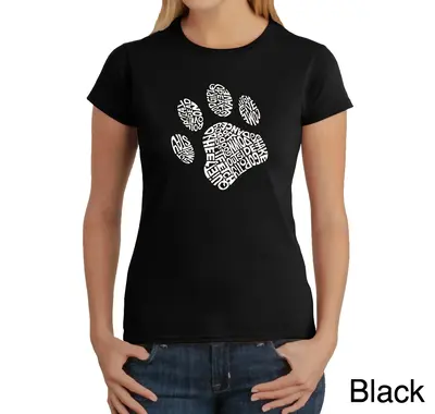 Dog Paw - Women's Word Art T-Shirt - Pink - Medium