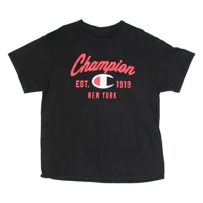 CHAMPION New York Mens T-Shirt Black USA XL