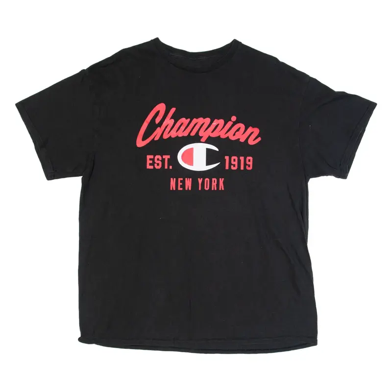 CHAMPION New York Mens T-Shirt Black USA XL