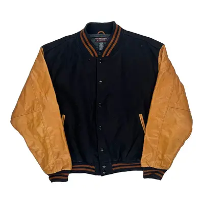 Roundtree & Yorke Varsity Jacket - Large Black Wool Blend