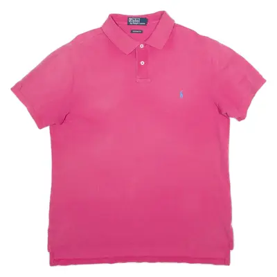 POLO RALPH LAUREN Custom Fit Mens Polo Shirt Pink L