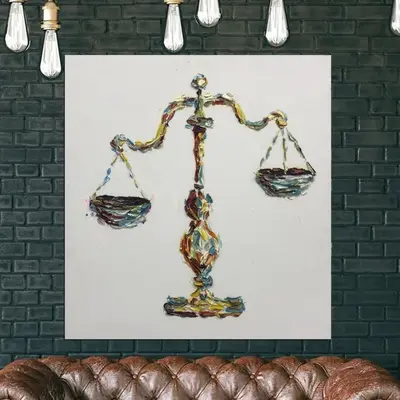 Large Libra Painting Original Colorful Oil Painting Abstract Modern Art | BALANCE