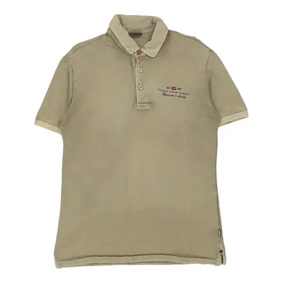 Napapijri Polo Shirt - Large Khaki Cotton